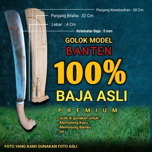 Golok / Bedog Super tajam (siap paki ) bahan baja premium pilihan panjang bilah 32cm
