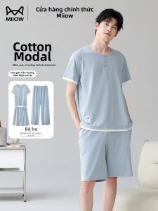 MiiOW | Đồ Ngủ Nam Mùa Hè Tay Ngắn Đơn Giản Thư Giãn
