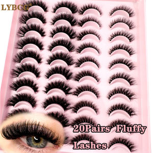 1/10/20Pairs Natural 3d Mink Lashes Soft False Eyelashes Cross Messy Dense Eye Lashes Extension Makeup Faux Cils Maquillaje