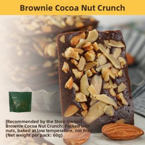 Luxury Brownie Cocoa Nut Crisp Biscuit Chocolate Flavor Flat Nutty Snack Thin Biscuit Fragrant Crispy Treats 60g Pack