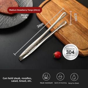 SHELI | Stainless Steel 304 Long Home Use Steak Tongs Food Tongs
