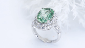 Lohaspie Jewelry Real 5 Carats Solid Sterling Silver 925 Ring Original Natural Green Fluorite Ring 925 Silver Ring Women Original Green Fluortie Ring For Women Silver 925 Jewelry