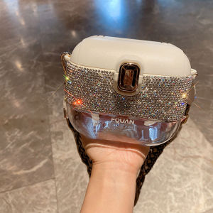 Portable Diamond Embedded Tritan Straw Cup Heat Resistant Water Bottle New 2024 Stylish Student Drinking Glass Water Cup