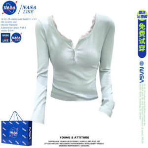 NASA Lace Long Sleeves Bottoming Shirt Female Spring & Fall 2024 New Arrival Silm Short Inner Pure Desire Sweet and Spicy Small Top Tide
