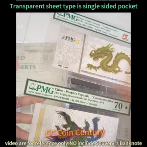 MINGT Widened 9-Hole Inner Sheets Black/Transparent For Stamp Banknote Collections