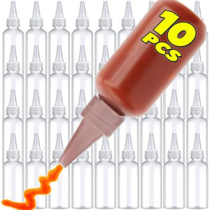 [Nhà thiên nga] 1/10 cái chai rỗng nhỏ trong suốt Chai nhựa dạng Bóp có nắp bảo vệ rò rỉ đựng đầy di động cho vẽ nghệ thuật nước sốt nhà bếp