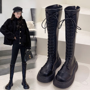 Womens Thick Bottom Martin Boots Autumn Winter High Tube Knight Style Slimming over Knee British Style Long Boots