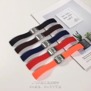 zhangeer | 18mm 20mm 22mm 24mm Quick Release Silicone Watch Strap Stainless Steel Folding Watch Buckle Watch Band Accessories with Tool