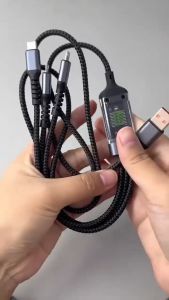 100W 3 in 1 Super Charging Cable 6A Micro USB Type C Fast Charger Type-C Cable Data Cable