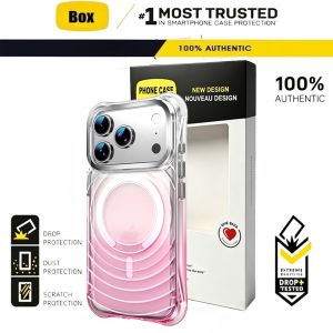 Water Ripple Gradient Color OTT-Box Magnetic Case For IPhone 18 Pro Max 17 16 15 14 Plus 13 For Magsafe Chargre Shockproof Cover