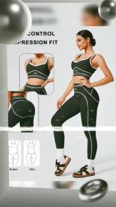 OLOEY | 2026 Beautiful Back Yoga Clothing Set - Womens Professional Pilates Training One Piece Cup Shockproof Running Fitness Exercise