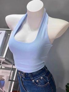 Chantilly Slim Fit Strapless Bralette Summer Beauty Back Work Clothing with Chest Pad Yoga Tank Top for Women