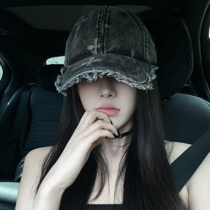 Mũ Bóng Chày Viền Rộng Phong Cách Mỹ Cổ Điển OuiPack Cho Nữ Mũ Lưỡi Trai Denim Giặt Mềm Viền Rộng Mùa Thu Có Mũ Trùm Đầu Lớn