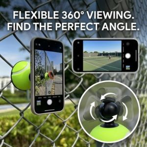 Magnetic Mobile Phone Mount For Filming On Tennis Courts with Metal Hook for Recording Baseball Basketball Tennis Games