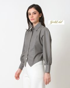 SANJU BLOUSE - HALINKA Shirt - Kemeja kancing - Kemeja Kantor - Kemeja Formal - Blouse Korean - Kemeja Korean Style