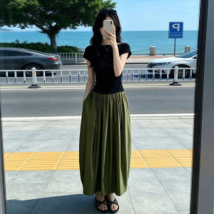 HUAYILING | Elegant French Summer Spliced Dress for Petite
