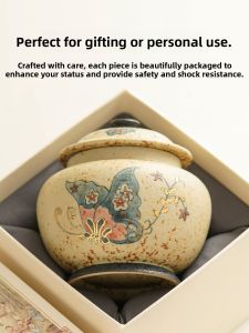 JISU | Moisture-proof Hand-painted Golden Blue and White Porcelain Tea Storage Jar