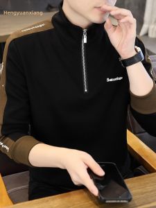 HENGYUANXIANG | Hengyuanxiang Mens Zipper Hoodie Long Sleeve Casual Base Shirt Spring Autumn New Style Standard Fit Printed Cotton Polyester