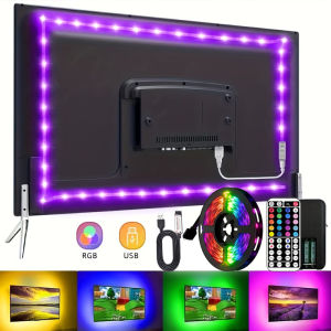 5V Light Strips with 44Keys RemoteCuttable Rgb Atmosphere LightUSB Led Strip Light for TV Gaming SetupHome Decoration