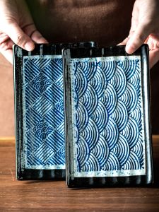 Japanese Style Ceramic Sushi Plate Bird Roasting Dish Display Plate Long Rectangle Dish Commercial Use Food Grade Dishwasher Safe