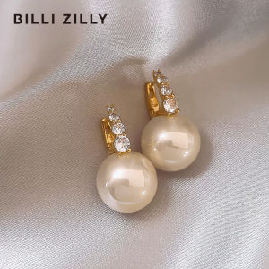 BILLI ZILLY | Pink Pearl and Zircon Earrings Fashionable Elegant Ear Jewelry