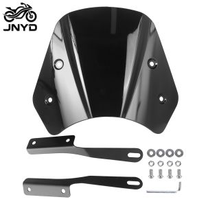 JNYD Motorcycle Universal Windshield Wind Deflector Windscreen Classic Fit for Honda Yamaha Kawasaki Suzuki Triumph