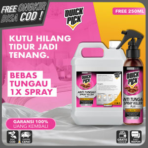QUICKPICK SPRAY ANTI TUNGAU KASUR [BONUS 250ML] 1L 100ML Bed Bugs Killer Cairan Pembasmi Kutu Kasur dan Sofa Obat Racun Semprot kutu busuk loncat Tumbila Tinggi not Seroxil Wiselie Racoon PALING AMPUH TERMURAH EFEKTIF TANPA BAU TERMURAH