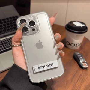 SHUXIE | Transparent Phone Case with Metal Foldable Stand for Apple 15promax and iPhone14pro Anti-shock Protection