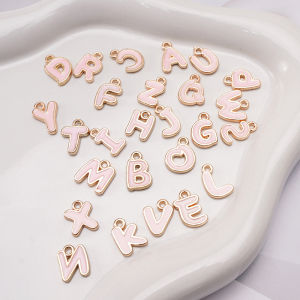 2pcs/26pcs hợp kim giọt dầu bất thường thư Mặt dây chuyền lỗ 1mm hạt chữ cái Vòng Tay Hạt Charm Vòng cổ cho tự làm làm đồ trang sức handmade móc điện thoại di động túi đồ treo móc khóa phụ kiện vật liệu