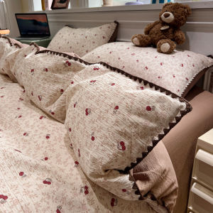 susan | Retro Cherry Print Puff Gauze Bedding Set
