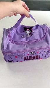 Kuromi Cute Double-layer Lunch Box Bag Student Office Lunch Bag Portable Bento Bag Cold Insulation