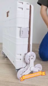 [Clear Stock] รถเข็นพับได้ ตะกร้ารถเข็น ล้อหมุน 360องศา พับเก็บสะดวก ขนาดใหม่ใหญ่กว่า 2 ไซส์ 4 สี ล้อ 3 รุ่น💥