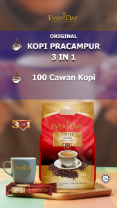 EVERYDAY Original 3 in 1 Premix Coffee - Value Pack Pouch(15g x 100 Sachets) EXP 2027