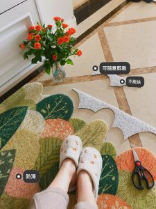 New Home Housewarming Entrance Mat Large Door Mat Foyer Floor Rug Indoor Door Mat Silk Circle Area Rug Home Decor Mat