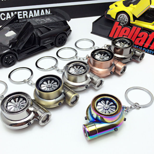 LED Light Electric Turbo Keychain with Sound Key Chain Supercharged Car