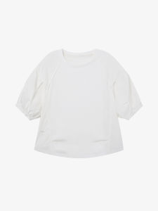 Basic House | Stylish Splice White Loose Short Sleeve T-shirt