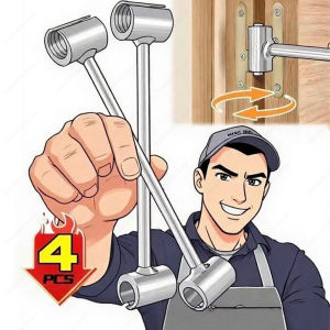 1-4Pcs S/L Upgrade Hinge Gaps Adjusting Wrench Double Head Door Hinge Adjustment Tool Kit Flag Round Bolt Repair Wrench Tool 