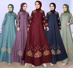 GAMIS TERBARU(Zahira) BAHAN TOYOBO BORDIR PREMIUM SYARI WANITA MUSLIM \\MURAH TERBARU // IZDIHAAR MUSLIM STORE.