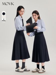 MOVK | Chân Váy A-Line Cao Waist Gấp Li Thon Dáng Phù Hợp Văn Phòng