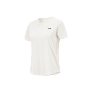 Li-Ning Womens Ice Silk T-Shirt Summer New Fitness Running Top Quick Dry Short Sleeve Breathable Sports Wear round Neck