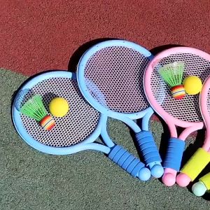 Cầu Lông Tennis Ngoài Trời Trong Nhà Cho Trẻ Em Chơi 2 Vợt + 2 Bóng
