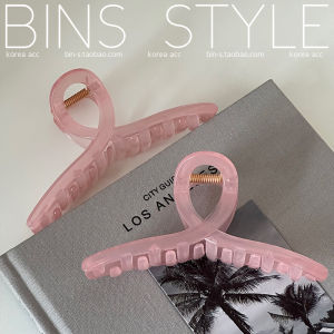 Romantic Large 13cm Pink Sakura Shark Clip Cross Hair Grab Transparent Hair Accessories Korean Style Fashion Hairpins