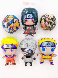 DINOSO Balon Foil Karakter Anime Naruto Shippuden Uzumaki Kakashi Itachi Uchiha Kartun Manga Petualangan Aksi Ninja Hokage Balon Dekorasi Pesta Ulang Tahun Anak