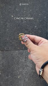 Emrys Premium Ring CRAWL Real Titanium Anti Karat Cincin Titanium Pria Wanita