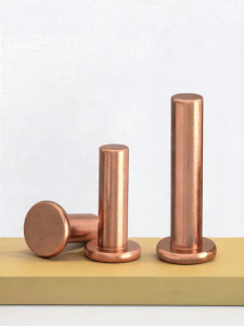 BAIRUITE | Solid Round Flat Head Purple Copper Rivets M2