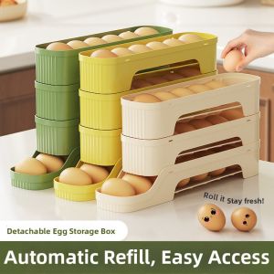 NAIFUNA | Rolling Egg Storage Box for Fridge Side Door Detachable
