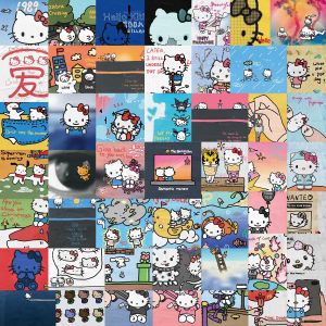 Hello Kitty Album Cover Stickers Waterproof Decorative Decals for Mobile Phones Water Cups Guitars Cute Cartoon Sticker