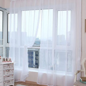 【Free Shipping】100x200cm White Tulle Sheer Window Curtains for Living Room Bedroom Modern Organza Curtains Fabric Drapes Pole Type