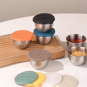 Dipping Seasoning Box With Lid 304 Stainless Steel Mini Food Storage Container Sealed Fried Chicken Seasoning Sauce Cup