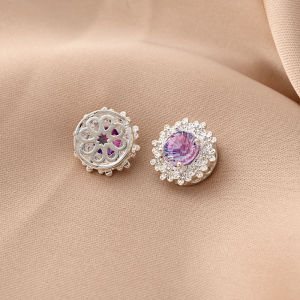 Handmade DIY Pearl Bracelet Spacer Beads Multi-Way Thickened Silver Plated Copper Embedded Zirconia Gradient Cut Firework Beads